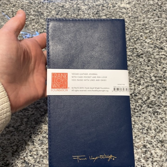 Travel journal Frank Lloyd Wright vegan leather journal card pocket lined grids - Picture 5 of 7